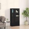 vidaXL Haut Armoire Noir 68 x 37 x 142 cm Bois d'ing&eacute;nierie