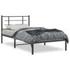 vidaXL Cadre de lit m&eacute;tal sans matelas avec t&ecirc;te de lit noir 100x200cm