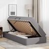 vidaXL Lit avec rangement et matelas avec matelas 2 pcs Gris Cuir