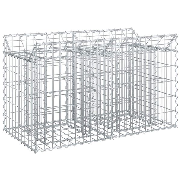 vidaXL Lit sur&eacute;lev&eacute; gabion Argent&eacute; 100 x 50 x 60 cm Acier galvanis&eacute;