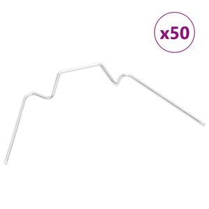 vidaXL Clips pour serre 50 pcs type W acier galvanis&eacute;