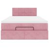 vidaXL Lit ottoman avec matelas et LED rose 120x190 cm velours
