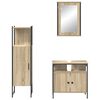 vidaXL Ensemble de mobilier de salle de bain avec &eacute;tag&egrave;re 3 pcs Marron