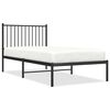vidaXL Cadre de lit m&eacute;tal sans matelas avec t&ecirc;te de lit noir 90x190 cm