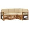 vidaXL Ensemble de canap&eacute;s d'ext&eacute;rieur 4 pc Naturel et Beige Polyester