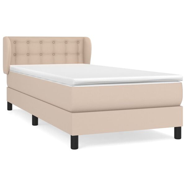 vidaXL Sommier &agrave; lattes de lit avec matelas Cappuccino 100x200 cm