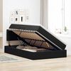 vidaXL Lit de Rangement avec matelas Noir 120 x 200 cm Velours