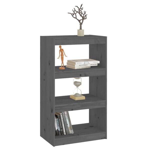 vidaXL Bibliothèque/Séparateur de pièce Gris 60x30x103,5 cm Pin massif