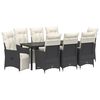 vidaXL Ensemble de salle &agrave; manger pour jardin 9 pcs Noir Poly rotin