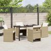 vidaXL Ensemble de salle &agrave; manger pour jardin 5 pcs Beige polyrotin