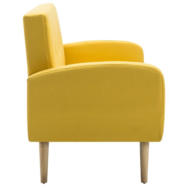 vidaXL Canap&eacute; &agrave; 3 places Tissu Jaune