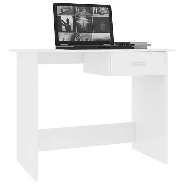 vidaXL Bureau Blanc 100 x 50 x 76 cm Bois d'ing&eacute;nierie