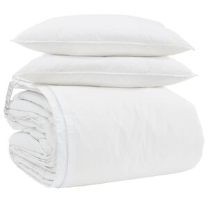vidaXL Ensemble de Duvet avec oreiller 3 pcs Blanc Plume de canard