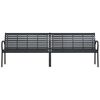 vidaXL Banc double de jardin noir 231 cm acier et WPC