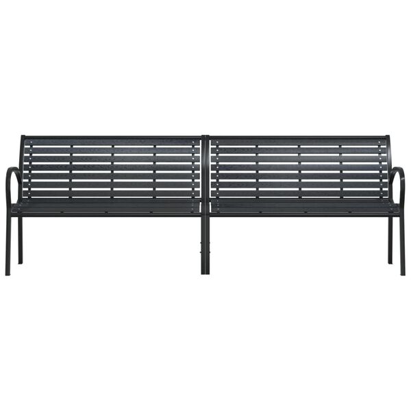 vidaXL Banc double de jardin noir 231 cm acier et WPC