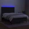vidaXL Sommier &agrave; lattes de lit et matelas et LED Noir 140x190 cm Tissu