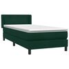 vidaXL Sommier &agrave; lattes de lit et matelas vert fonc&eacute; 100x220cm velours