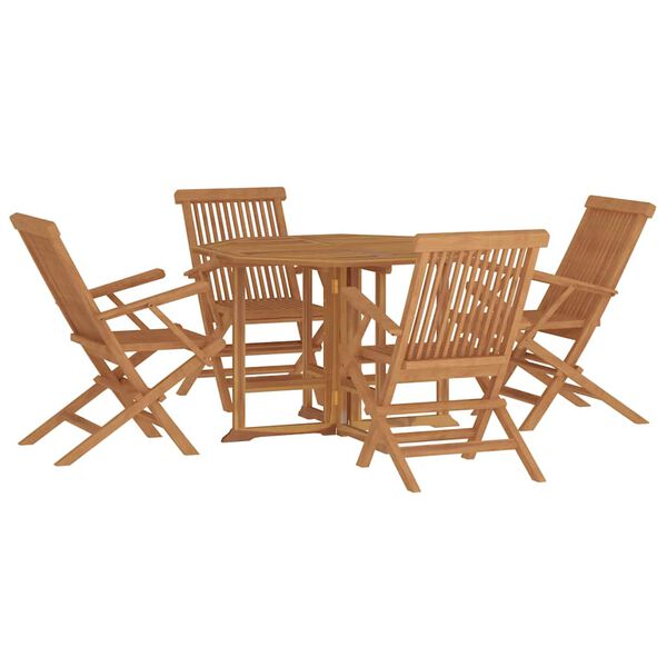 vidaXL Ensemble à manger d'extérieur pliable 5 pcs Bois solide de teck