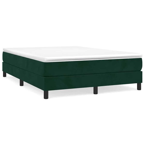 vidaXL Sommier &agrave; lattes de lit et matelas Vert fonc&eacute; 140x200cm Velours
