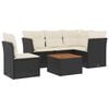 vidaXL Salon de jardin 6 pcs avec coussins noir r&eacute;sine tress&eacute;e