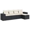 vidaXL Salon de jardin 5 pcs avec coussins noir r&eacute;sine tress&eacute;e