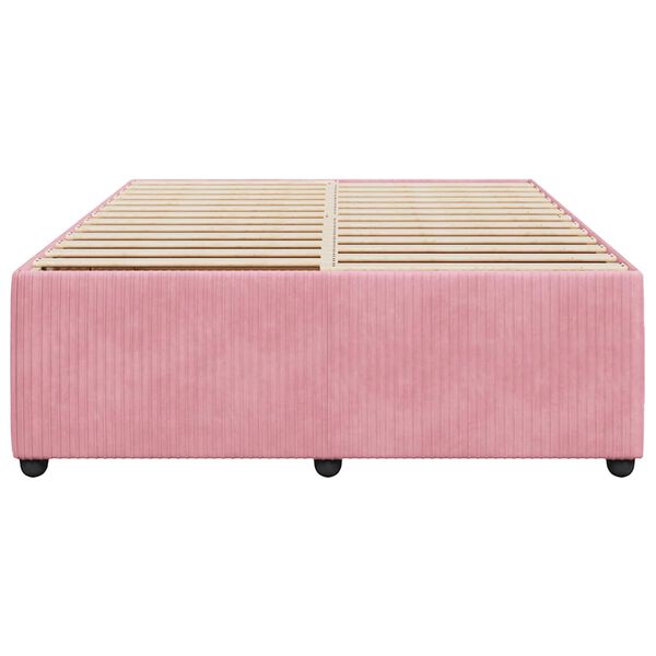 vidaXL Cadre de lit sans matelas rose 140x190 cm velours