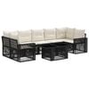 vidaXL Ensemble de canap&eacute; de jardin 8 pc Noir et blanc cr&egrave;me polyrotin