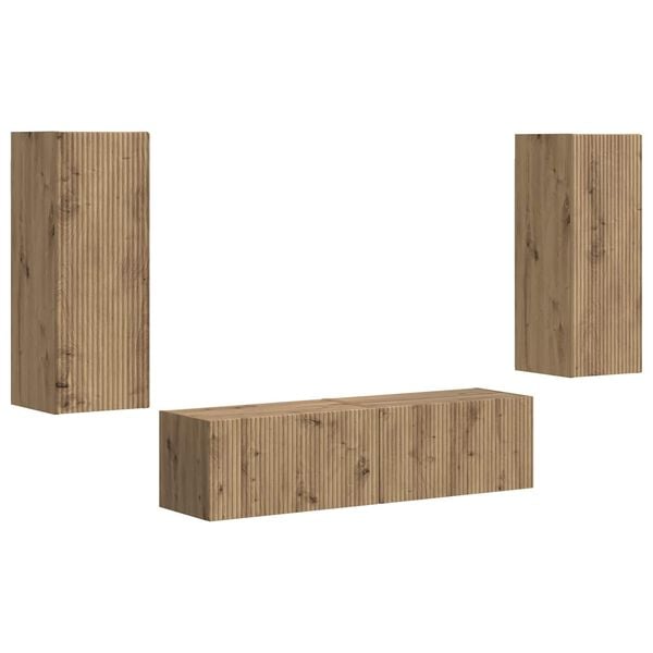 vidaXL Ensemble meuble TV 2 pcs Ch&ecirc;ne artisanal Bois d'ing&eacute;nierie
