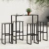 vidaXL Ensemble de bar de jardin 5 pcs noir acier enduit de poudre
