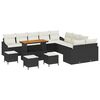 vidaXL Ensemble de canap&eacute; de jardin 14 pc Noir polyrotin