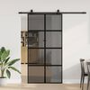 vidaXL Porte coulissante avec kit de quincaillerie noir 102,5x205 cm