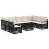 vidaXL Ensemble de canap&eacute; de jardin 10 pc Noir polyrotin