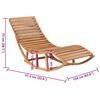 vidaXL Chaise longue à bascule avec coussin Bois de teck solide