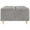 vidaXL Pouf de rangement Gris clair 80 x 80 x 45 cm Velours