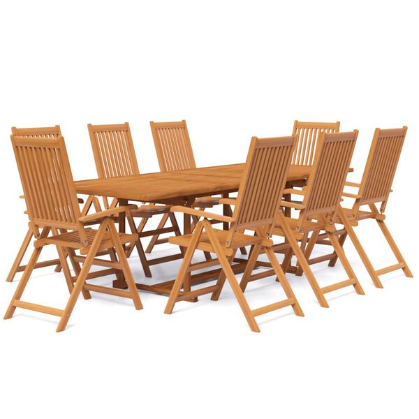 vidaXL Ensemble &agrave; manger de jardin 9 pcs Bois d'acacia massif 160-240 cm