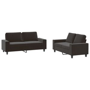 vidaXL Ensemble de canap&eacute;s 2 pcs noir tissu