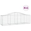 vidaXL Paniers à gabions arqués 11 pcs 200x50x60/80 cm Fer galvanisé