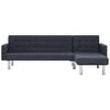 vidaXL Canapé-lit en forme de L Gris foncé Polyester