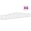vidaXL Paniers &agrave; gabions arqu&eacute;s 6 pcs 400x30x40/60 cm Fer galvanis&eacute;