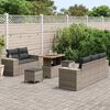 vidaXL Ensemble de canap&eacute; de jardin 8 pcs Gris polyrotin