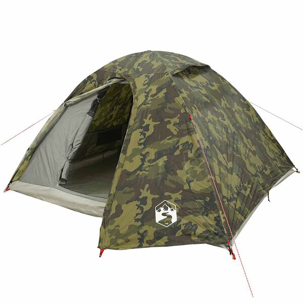 vidaXL Tente de camping &agrave; d&ocirc;me 4 personnes camouflage imperm&eacute;able