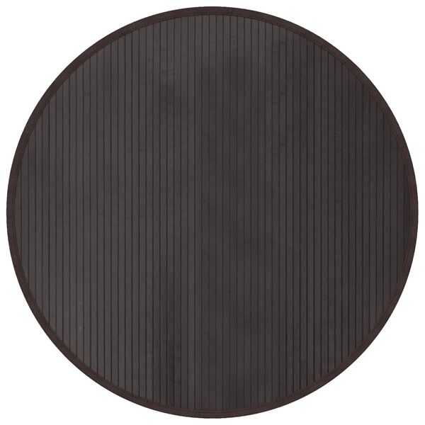 vidaXL Tapis rond marron fonc&eacute; 100 cm bambou