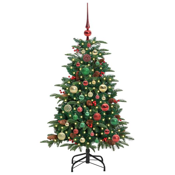 vidaXL Sapin de No&euml;l artificiel Vert 120 cm PVC, m&eacute;tal et plastique