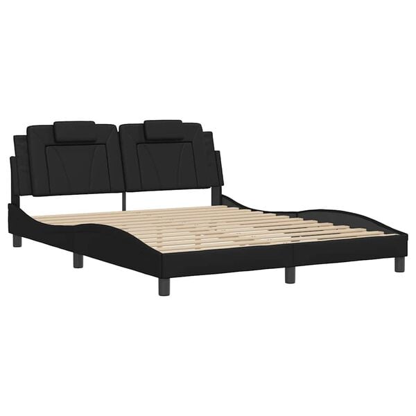 vidaXL Cadre de lit Viana sans matelas noir 160x200 cm similicuir
