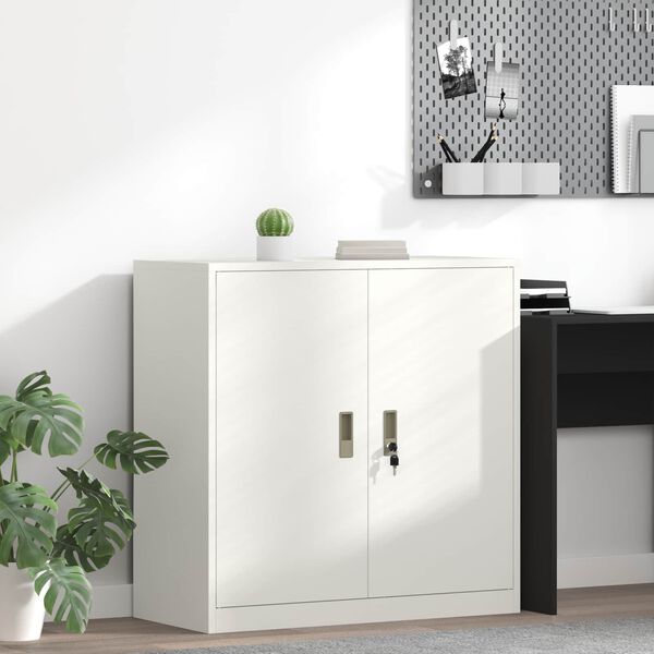 vidaXL Armoire de rangement Blanc 90 x 40 x 90 cm Acier