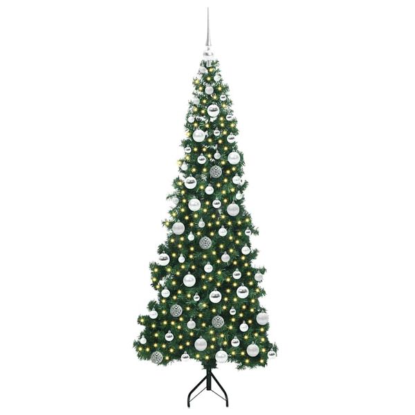 vidaXL Arbre de No&euml;l artificiel d'angle Vert 180 cm PVC et m&eacute;tal
