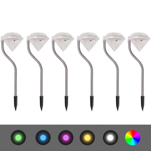 vidaXL Lumi&egrave;re LED solaire de jardin 6 pcs 9x7,8x29,5 cm