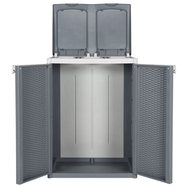 vidaXL Poubelle avec 2 portes gris 65x45x88 cm PP