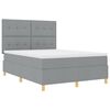 vidaXL Lit &agrave; ressorts avec matelas Gris clair 140 x 190 cm tissu