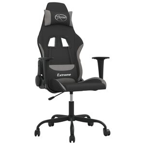 vidaXL Chaise de jeu Noir et gris clair Tissu